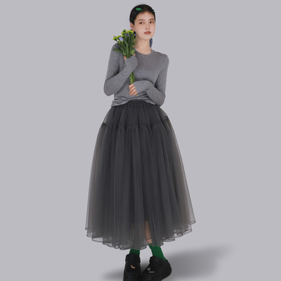 网纱半身长裙浪漫甜美松紧蓬蓬裙