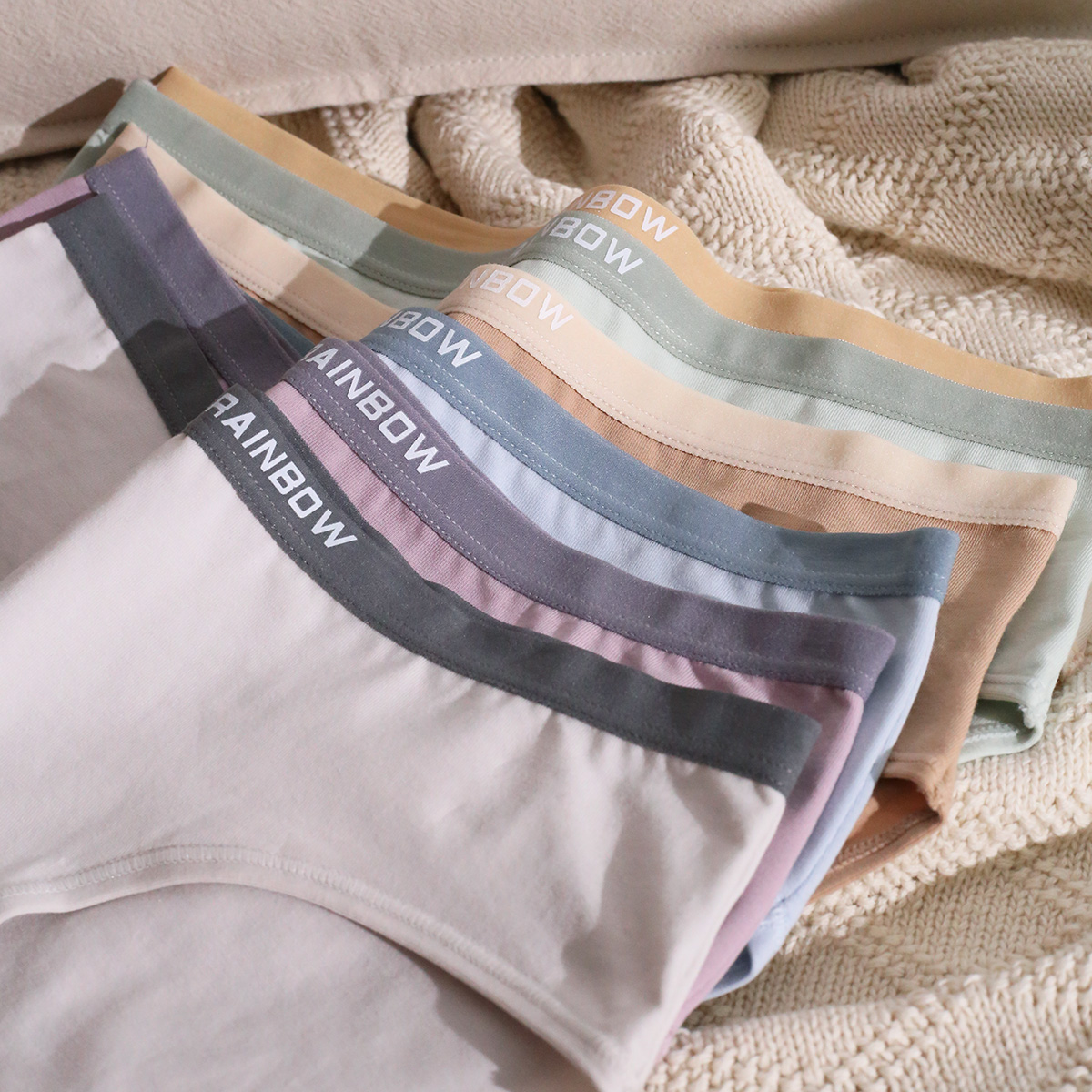 内裤女纯棉抗菌纯色运动全棉裆字母低腰无痕透气少女学生三角短裤