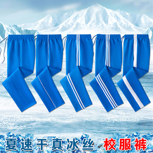 【冰丝浅宝蓝】校服裤子小学初高中生学生运动速干春夏