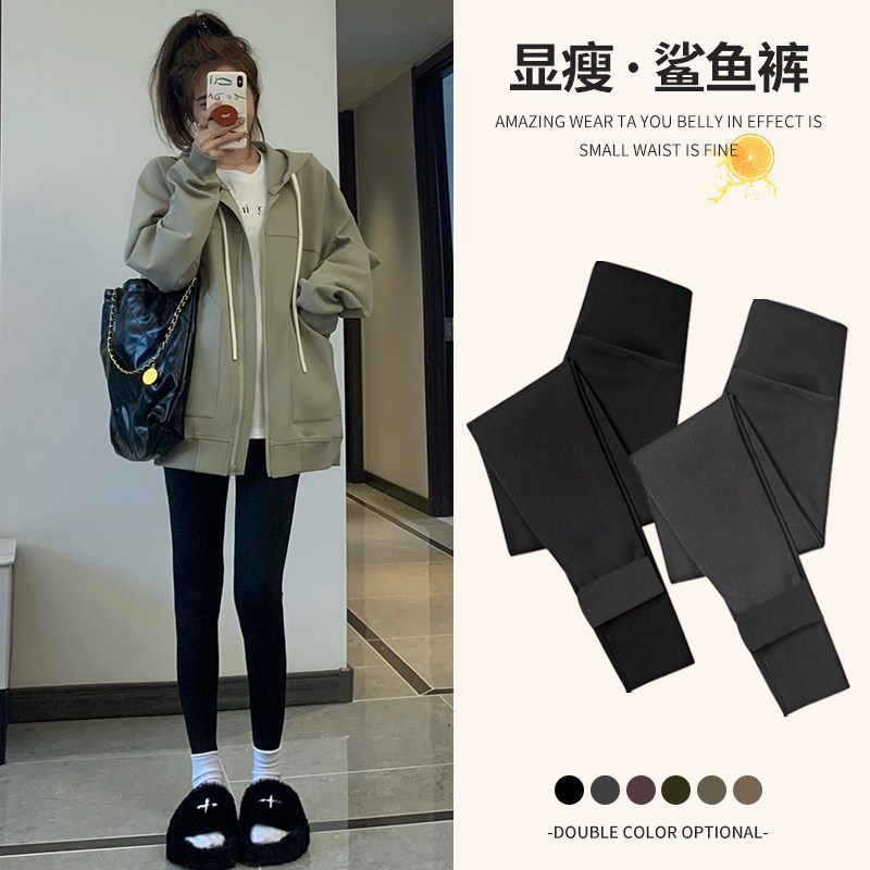 黑色鲨鱼裤女春秋2026新款高腰提臀瑜伽紧身裤外穿弹力打底芭比裤,女装/女士精品,打底裤,淘宝优惠券,粉丝福利购,淘宝优惠卷