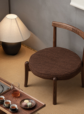 北美黑胡桃实木椅子 榫卯可折叠蒲团椅 多功能靠背椅 休闲矮凳