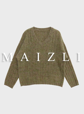 【MAIZLI】复古风V领毛衣女宽松慵懒风秋冬显瘦CH052A52805