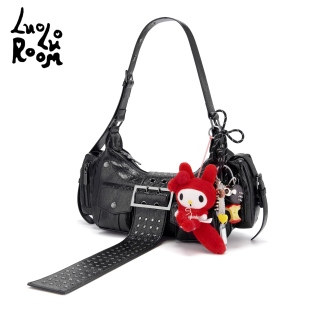 沒有掛件 LuoLuoRoom原創(chuàng)正品 叛逆愛妃 黑色女士手提單肩包
