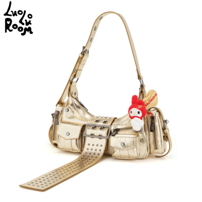 LuoLuoRoom原创正品“叛逆爱妃”女士手提单肩包金色（没有挂件）