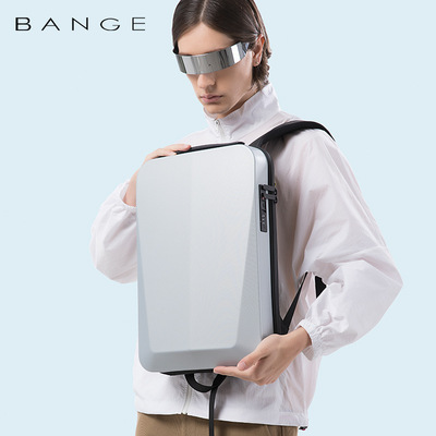 BANGE新款电竞双肩包男潮流商务硬壳电脑包防水吸塑背包backpack