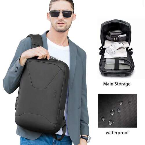 BANGE新品防水背包男士商务通勤双肩包usb电脑包跨境backpack