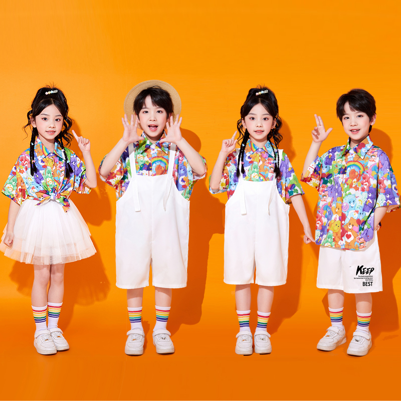 六一小学生运动会啦啦队演出服幼儿园舞蹈开幕式表演服团体合唱服