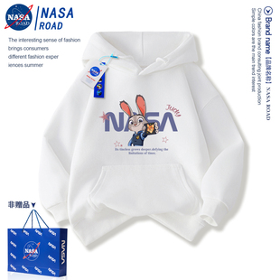 NASA朱迪兔子警官女童冬装加绒卫衣连帽外套儿童疯狂动物城上衣服