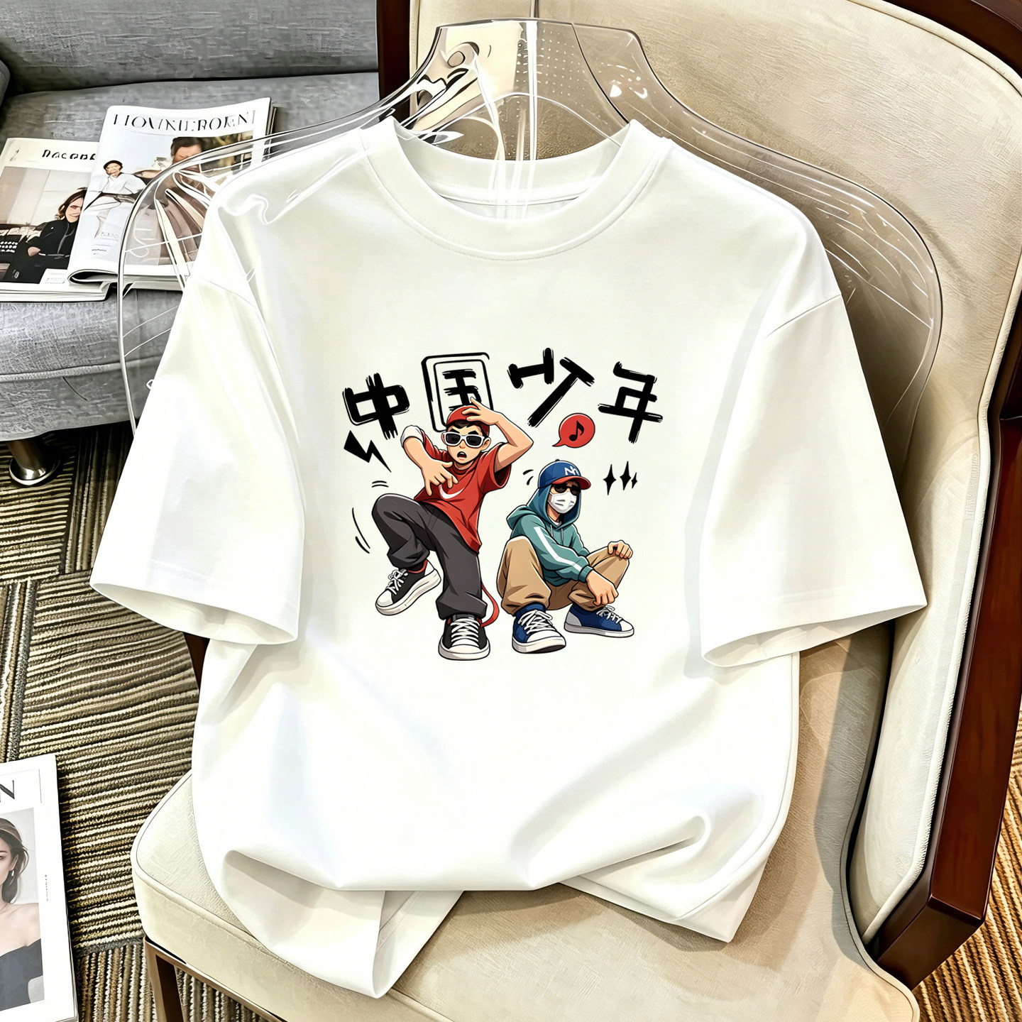 童装男童短袖t恤痞帅风儿童2026新款潮牌中大童运动夏装男孩上衣图片