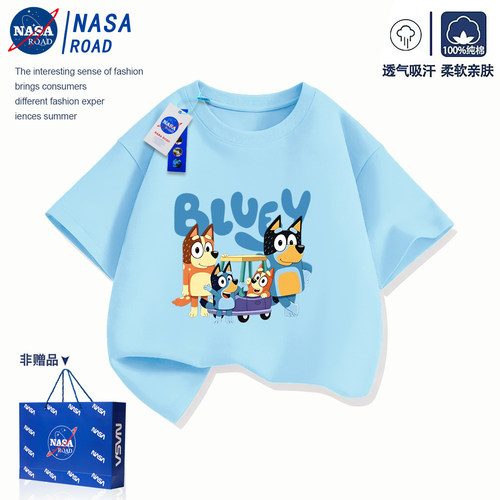 NASA布鲁伊儿童短袖t恤纯棉上衣