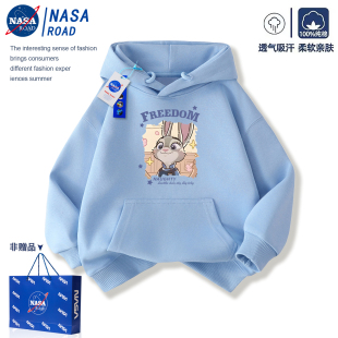 NASA疯狂动物城女童加绒卫衣2026新款今年流行爆款中大儿童装外套