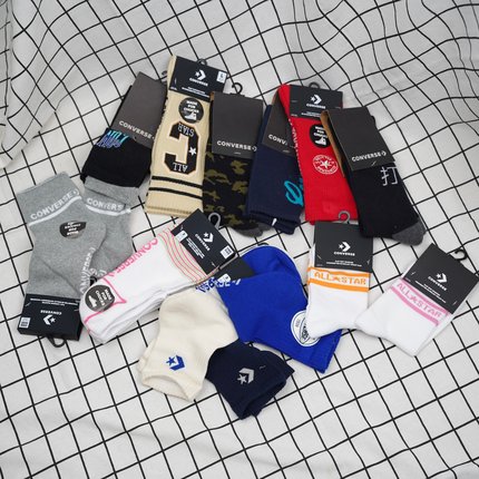 匡威正品 袜子男女高筒柔软亲肤休闲百搭防臭运动袜 10028084-A02