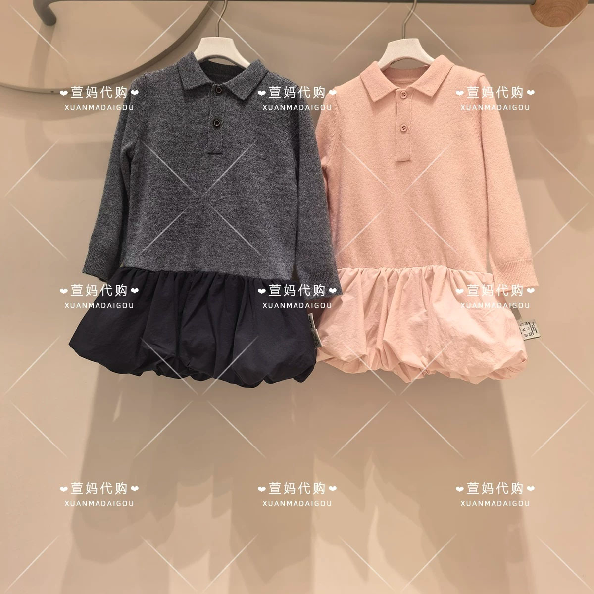 YQ0G11700小江南商场童装2026秋冬装新品婴童翻领拼接连衣裙