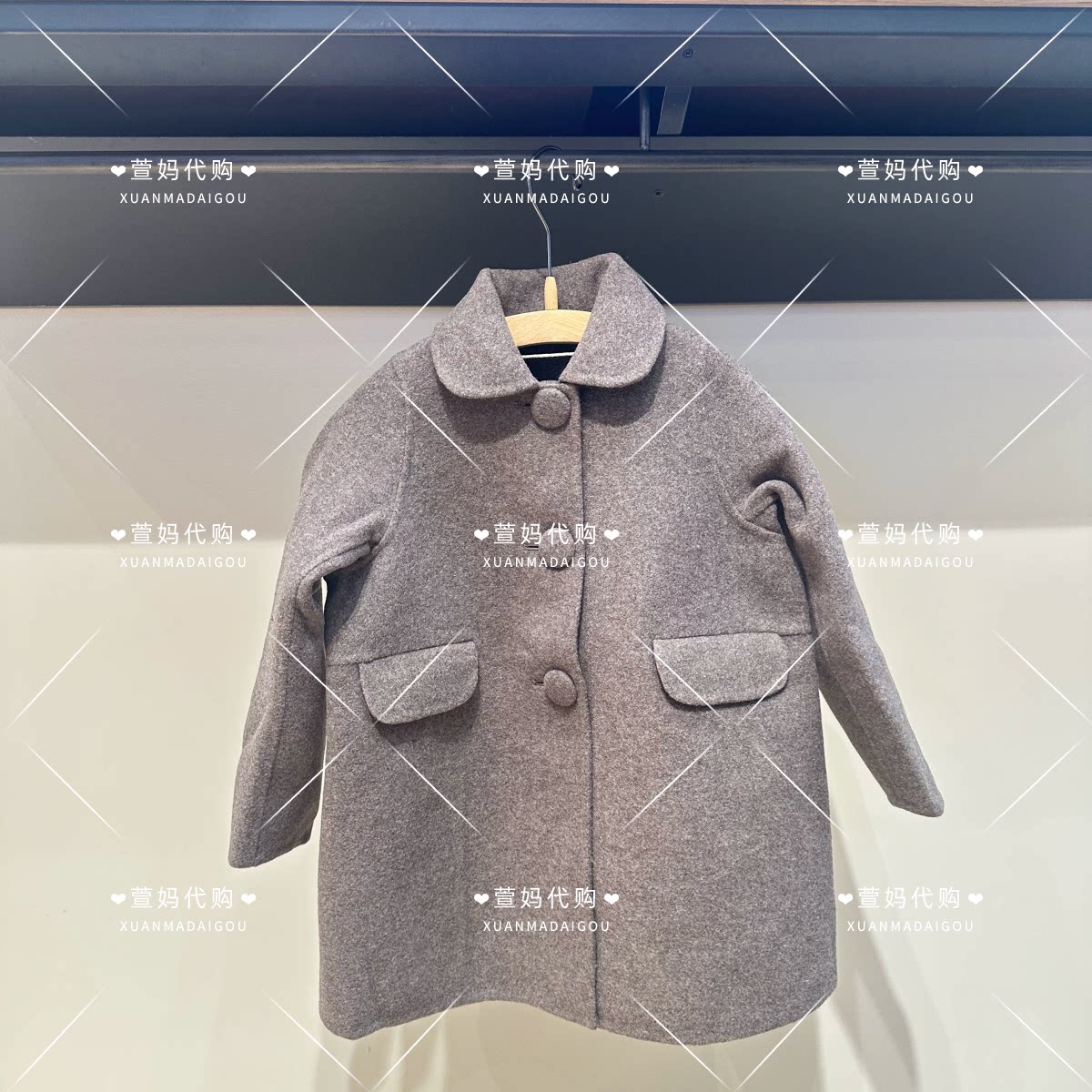 1Q0815450小江南商场童装2026冬装新品女童宽松休闲呢大衣外套