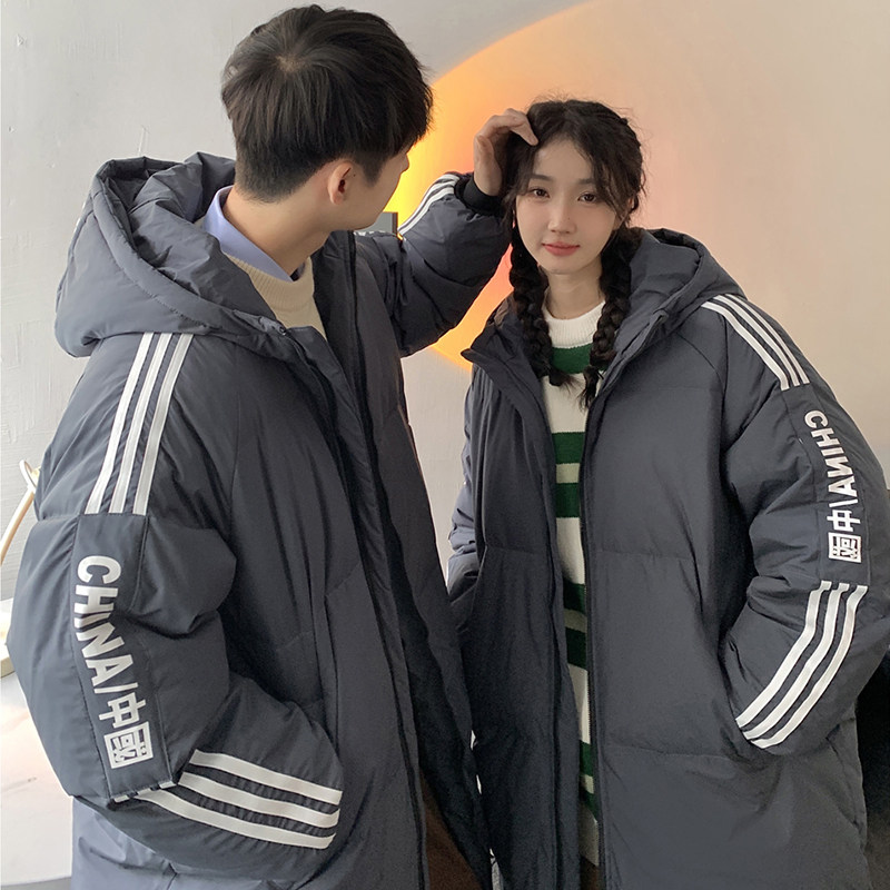 羽绒服男冬季新款港风宽松连帽中长款羽绒棉服外套YR22062-P145