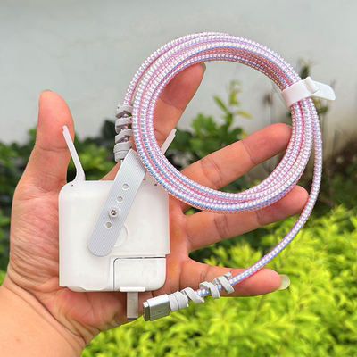 适用苹果Macbook Air M3 M4 pro充电器数据线保护套30W  70W绕绳