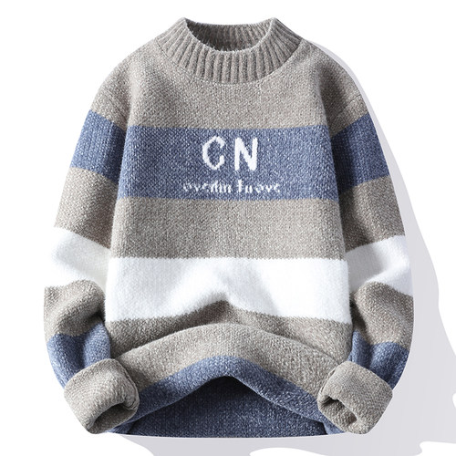 毛衣男冬季新款加厚针织衫男潮半高领男孩保暖学生韩版打底衫大童