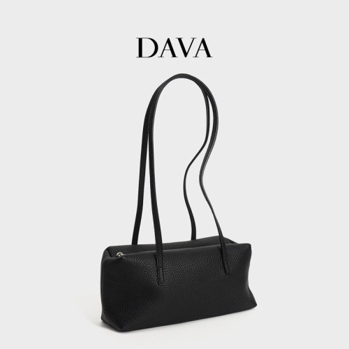 法国DAVA头层牛皮腋下枕头包包女