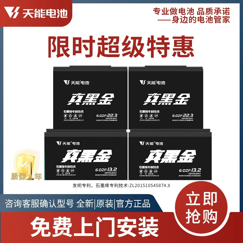 天能真黑金22ah石墨烯铅酸电池