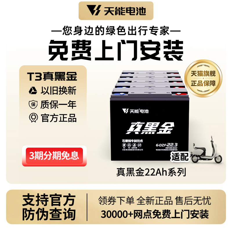 天能官方旗舰黑金石墨电动车