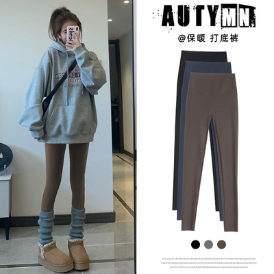 鲨鱼裤女外穿春秋2025新款高腰提臀紧身裤大码瑜伽加绒打底裤