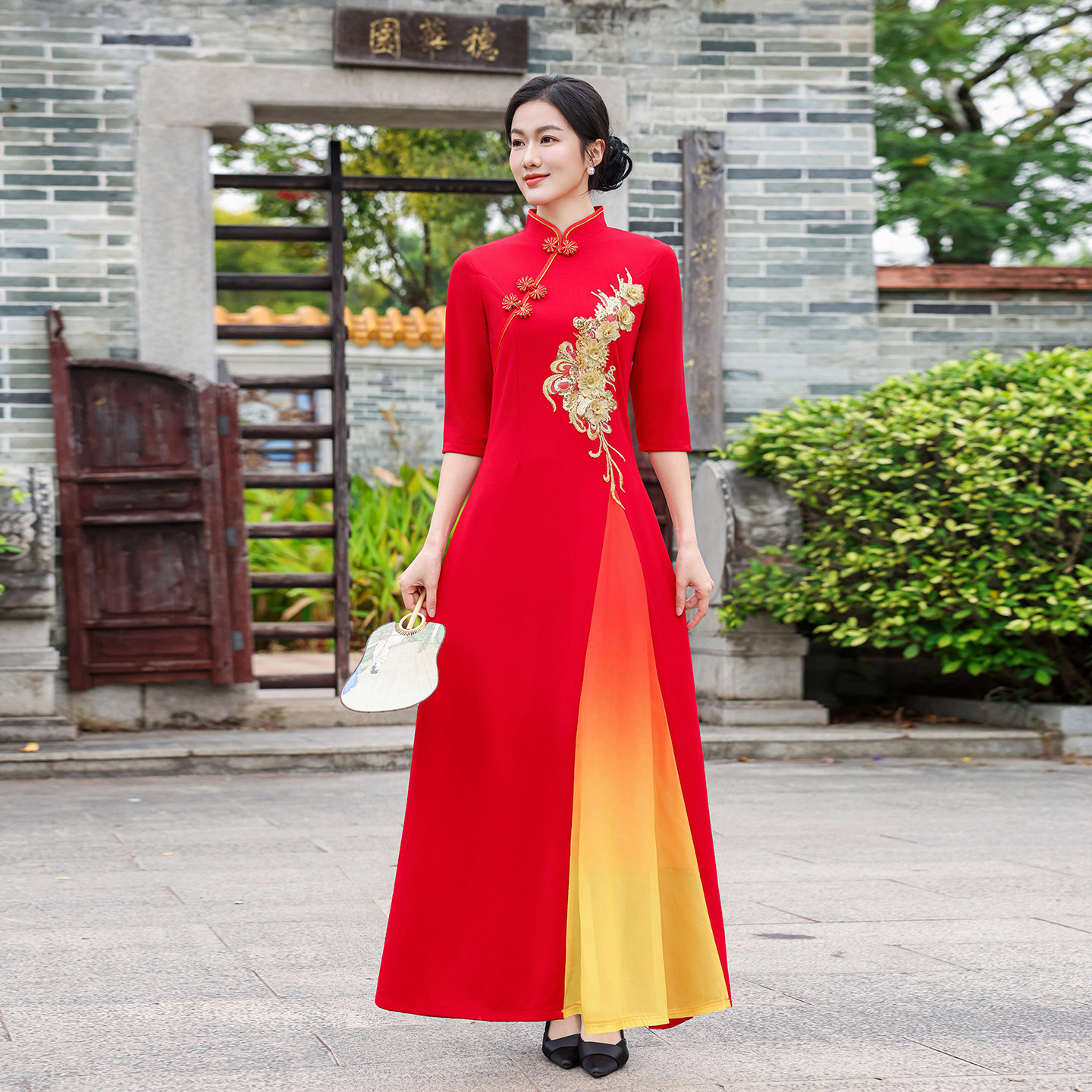 主持人走秀改良旗袍舞台装演出服