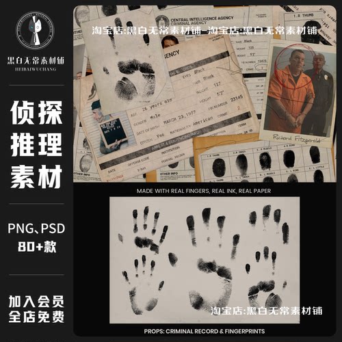 复古做旧绝密悬疑推理刑侦探案犯罪海报设计png免扣饭圈美工素材