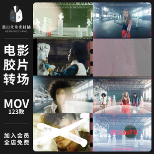 复古电影胶片刮痕噪点颗粒纹理AE特效转场LUT调色预设音效PR素材