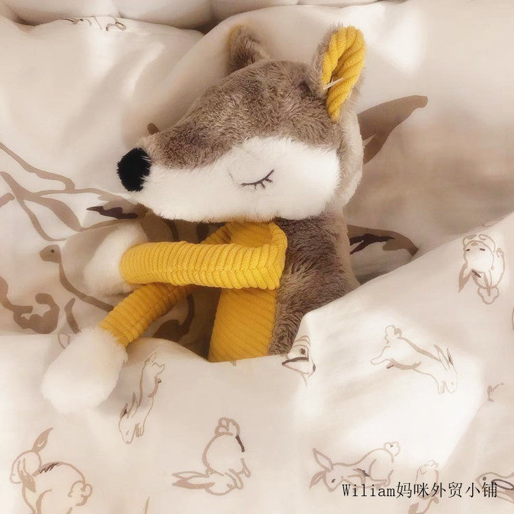 包邮婴儿毛绒玩具安抚睡觉抱娃娃狐狸公仔安睡狐狸柔软安抚手偶0