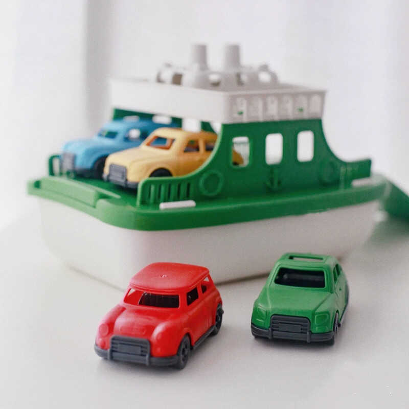 海洋运输船自带4辆小车洗澡玩具