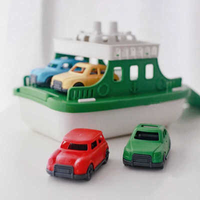 海洋运输船自带4辆小车洗澡玩具