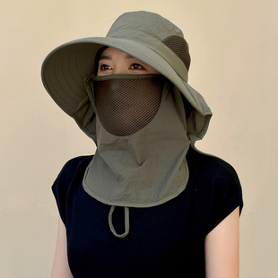 夏季全方位防晒帽渔夫帽女款大帽檐户外速干透气登山帽子防紫外线