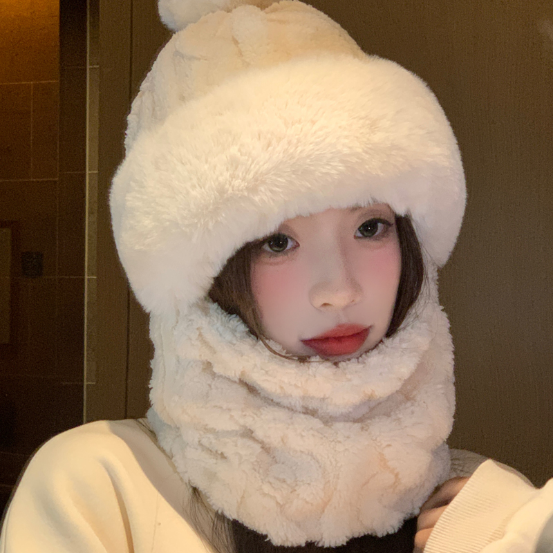 骑车帽子护耳冬季毛绒雪林鹿加厚