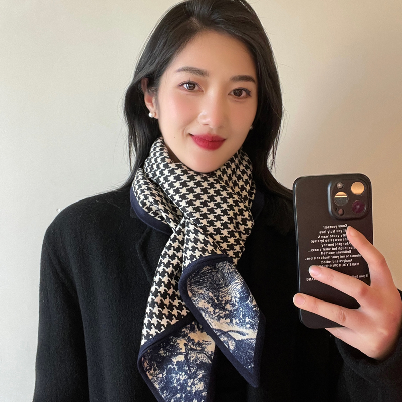 雪林鹿时髦保暖秋冬季搭肩小围巾