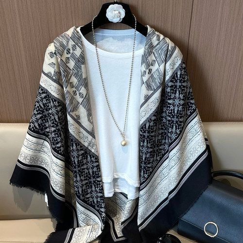 雪林鹿夏季棉麻丝巾韩版女毛边