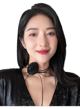 雪林鹿少女小众颈带锁骨链项链