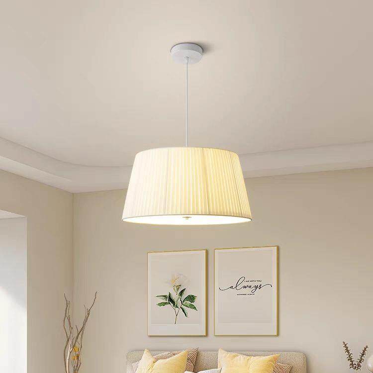 百褶圆锥布艺吊灯现代简约奶油风创意个性网红北欧书房灯主卧灯,家装灯饰光源,景观庭院灯饰,淘宝优惠券,粉丝福利购,淘宝优惠卷