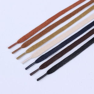 男式女士情侣打蜡6MM皮鞋鞋带扁平棉质鞋带子彩色 登山鞋马丁靴运