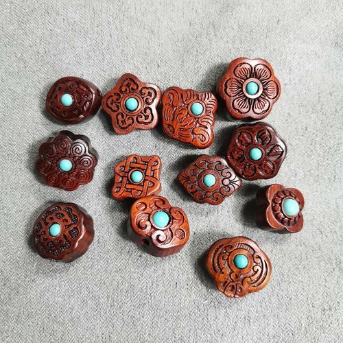 diy血檀木金刚星月菩提文玩背云