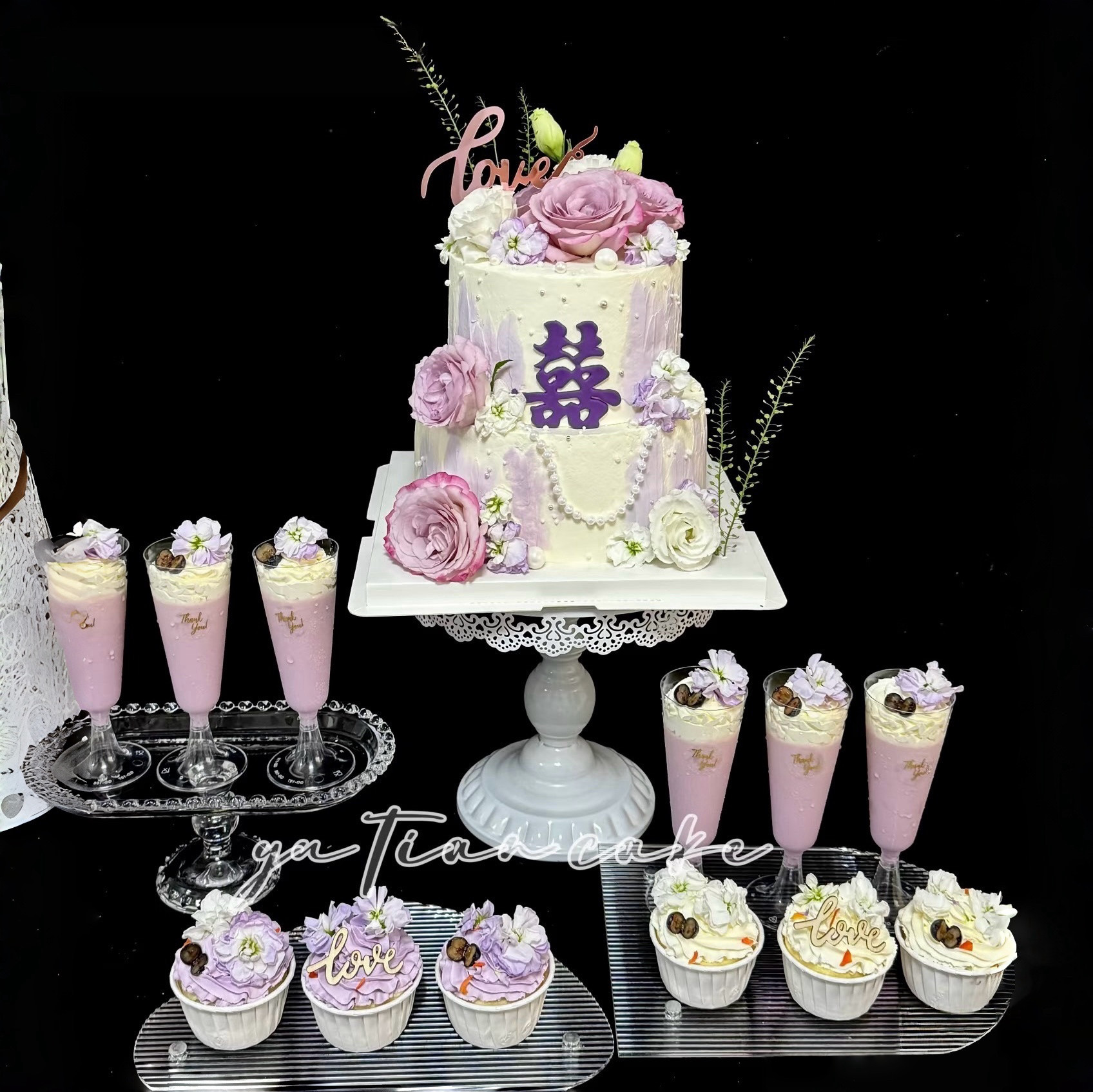 网红款仿真蛋糕模型鲜花双喜蛋糕甜品台订婚婚礼石榴花囍橱窗展示,家居饰品,仿真水果,淘宝优惠券,粉丝福利购,淘宝优惠卷