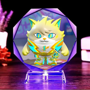 蛋仔派对周边水晶摆件闪电阿存小夜灯送生日礼物桌面摆台音爆耀星