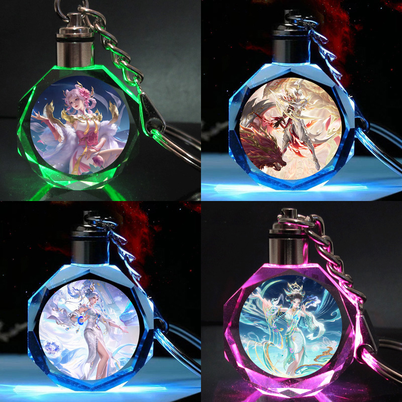 王者荣耀钥匙扣玻璃发光书包挂件