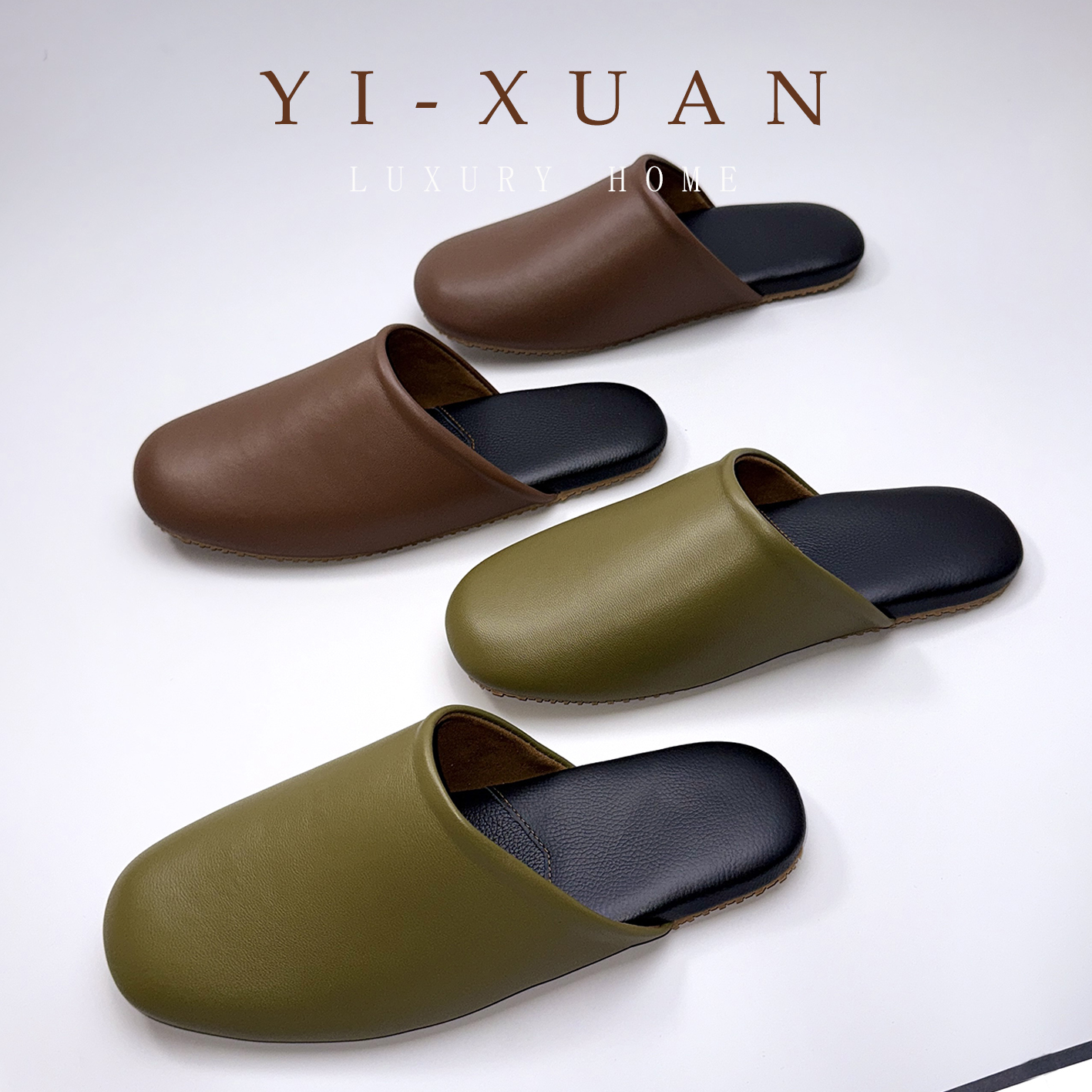 轻奢高级感小羊皮拖鞋春秋季男女款居家防滑软底牛皮包头拖鞋真皮