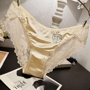 底裤 轻奢蕾丝内裤 女士性感中低腰舒适甜美少女学生纯棉裆三角裤