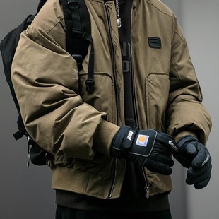 CARLISLE90白鸭绒工装飞行夹克羽绒服男冬季宽松加厚保暖短款外套