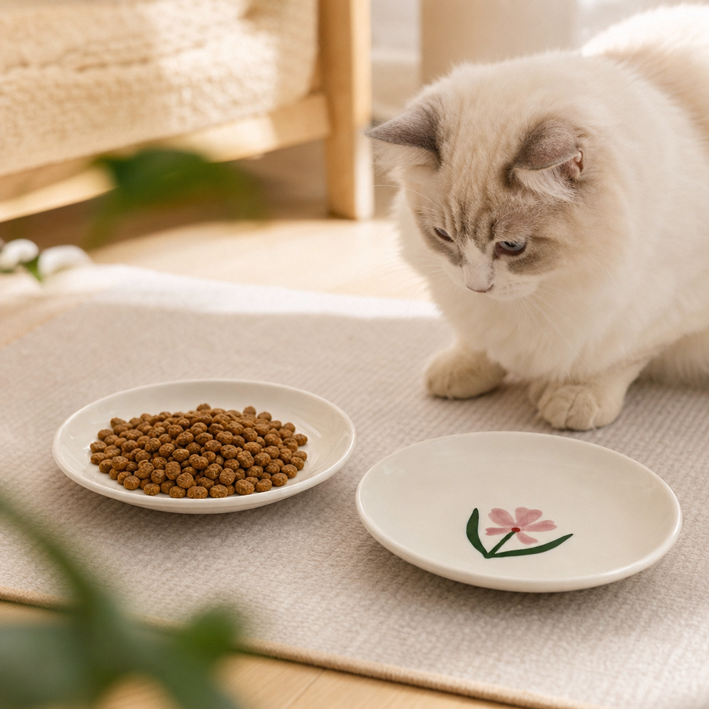 HAY陶瓷花朵猫狗碗浅盘