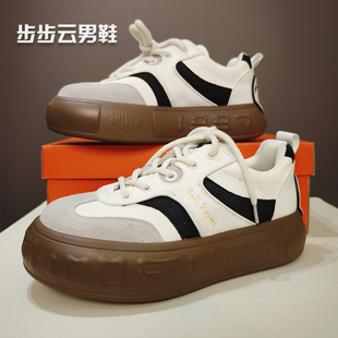 轻奢帕拉德训鞋男厚底增高5CM男鞋真皮复古圆头情侣款男女款板鞋