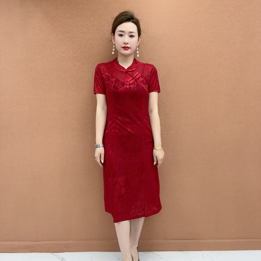 新中式妈妈夏装连衣裙