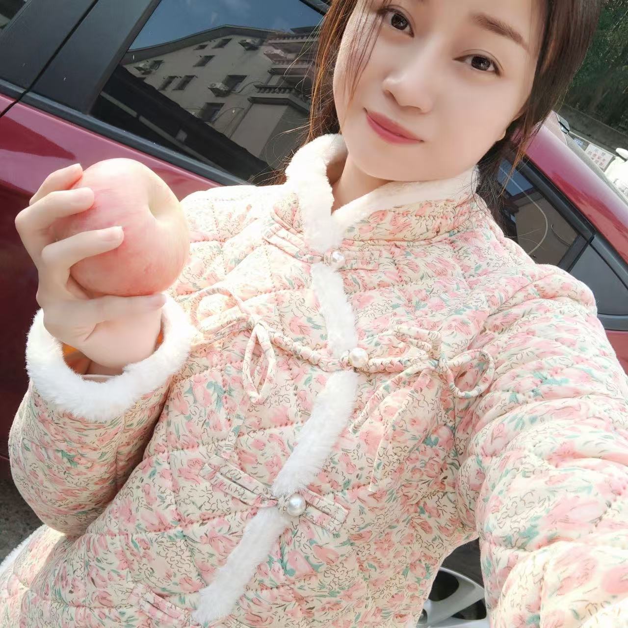 新中式国风棉服文艺复古唐装棉衣时尚洋气小碎花棉袄冬季加绒加厚