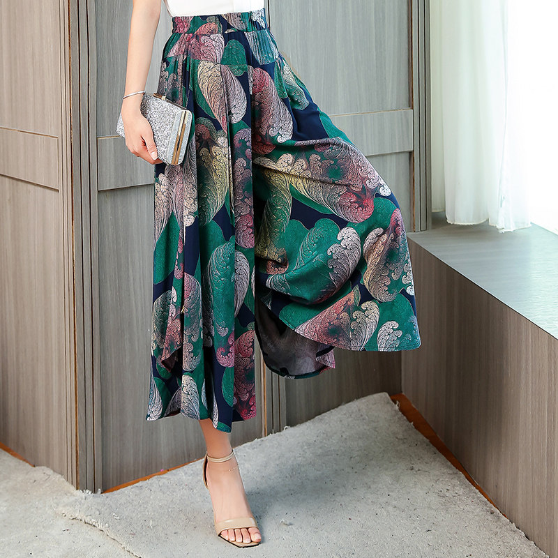 中老年女夏装妈妈装阔腿裤休闲时尚大码裙裤薄老年人裤子棉绸花裤在类目 女装/女士精品, 裤子, 休闲裤中 - 来自Buy2taobao.com提供专业的淘宝代购服务
